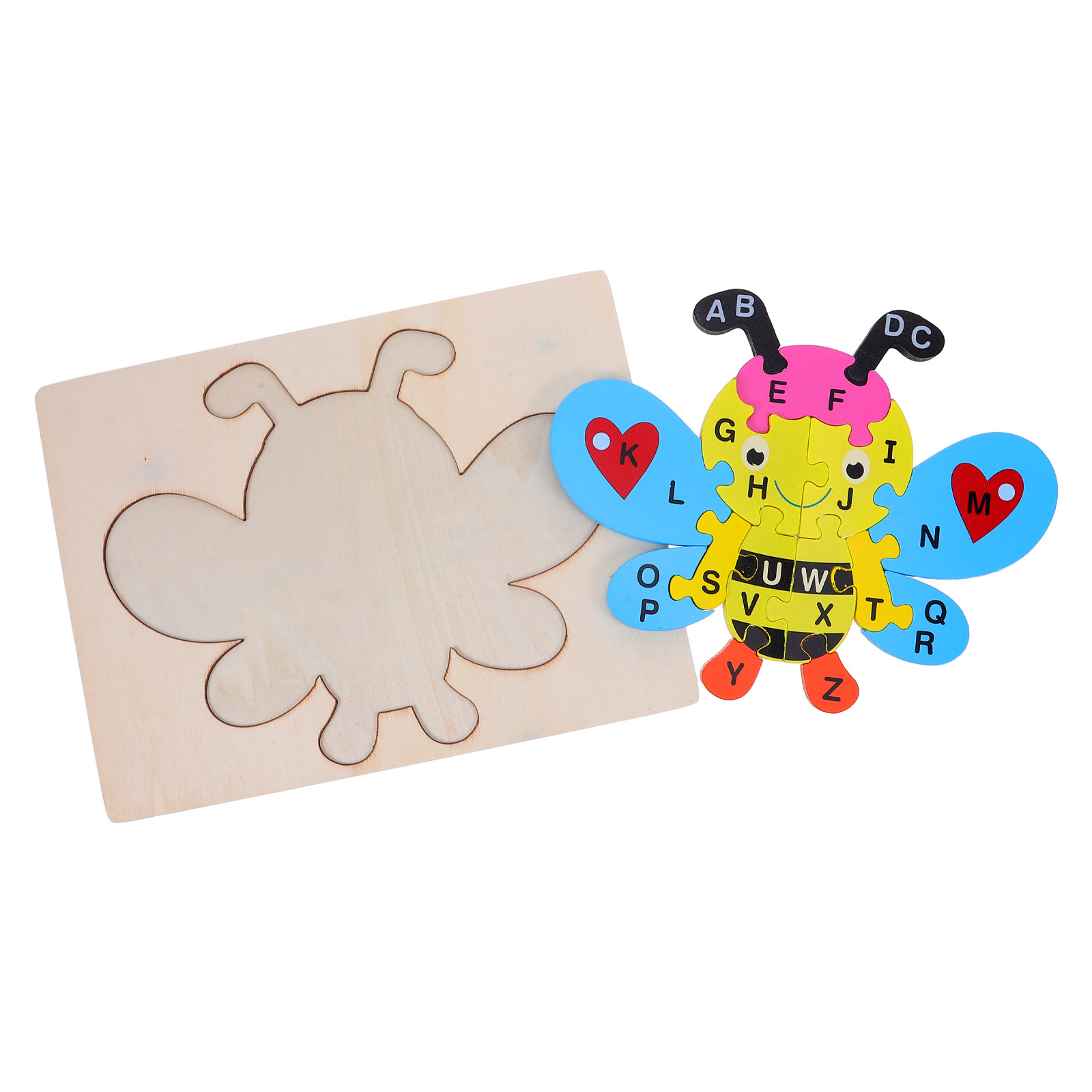 Abc Kids Early Education - 1 세트 나무 알파벳 퍼즐 꿀벌
