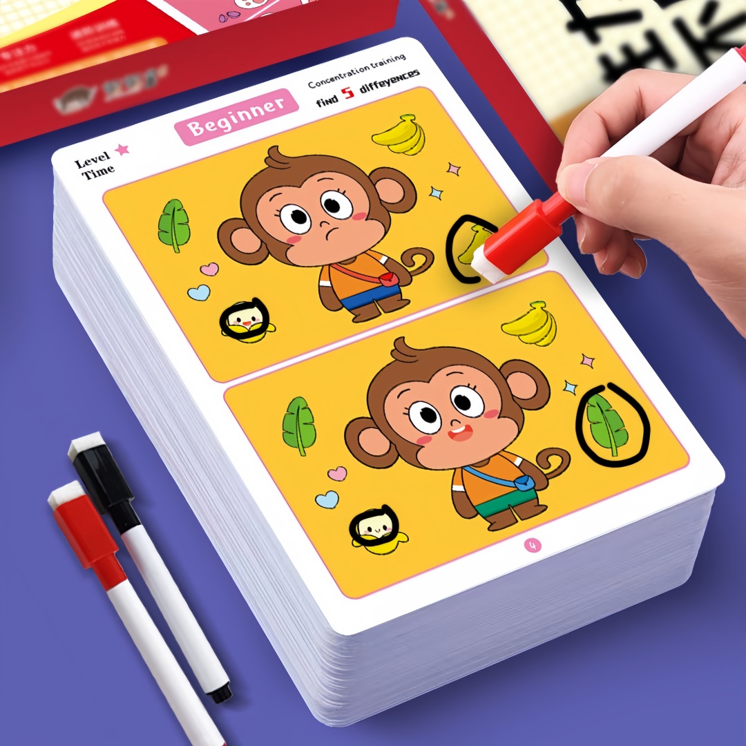 Kids Education Level - 차이점 찾기 카드 게임 재사용 가능한