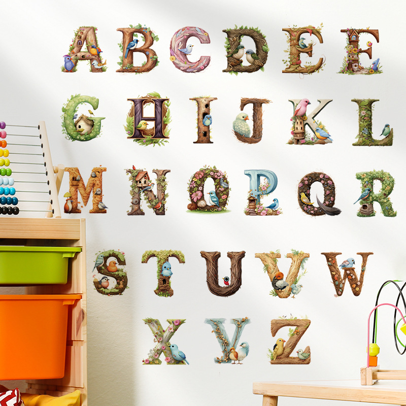 Abc Kids Early Education - 귀여운 알파벳 비닐 벽 데칼, ABC