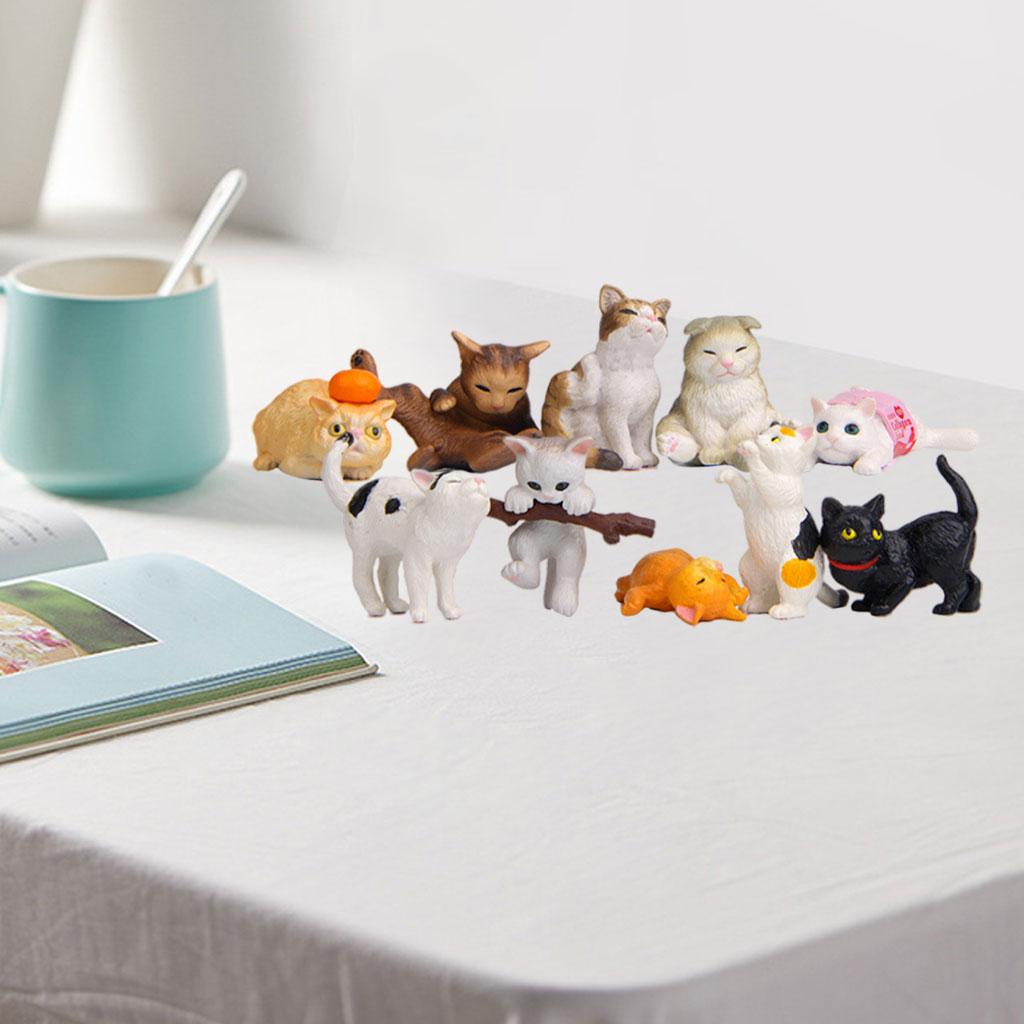 Kids Education Learn Tv - 10 PCS PVC 고양이 피규어 동물