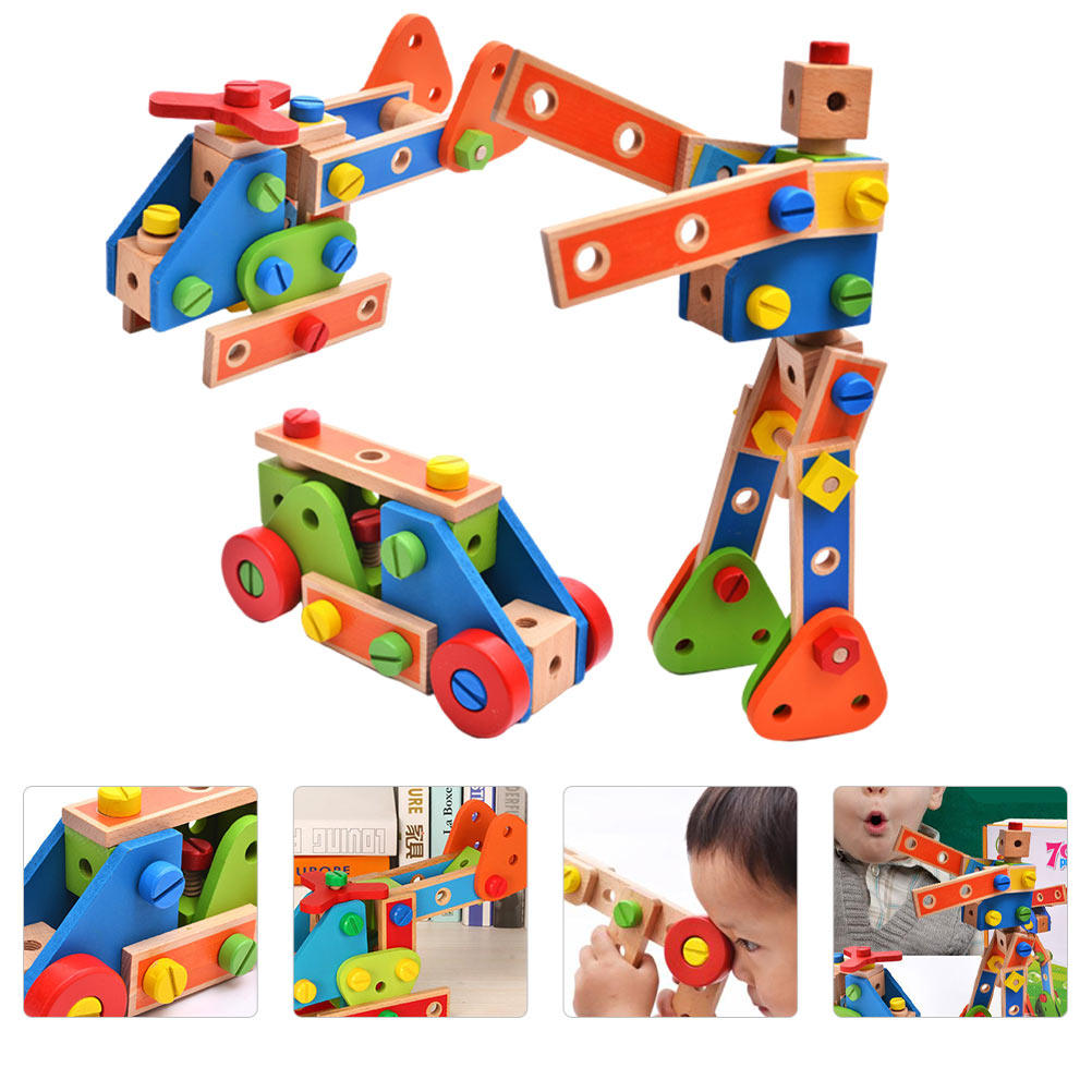 1세트 창의적인 나무 너트 조립 블록 분리형 나사 조합 - Kids Outdoor Education 리뷰 및 가격