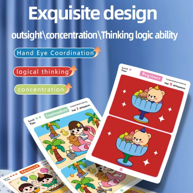 차이점 찾기 카드 게임 어린이를 위한 재사용 가능한 만 - Kids Education Level 리뷰 및 가격