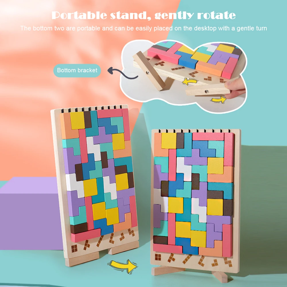 3D 나무 테트리스 퍼즐 - 어린이 교육용 논리적 사고 - Kids Education Level 리뷰 및 가격