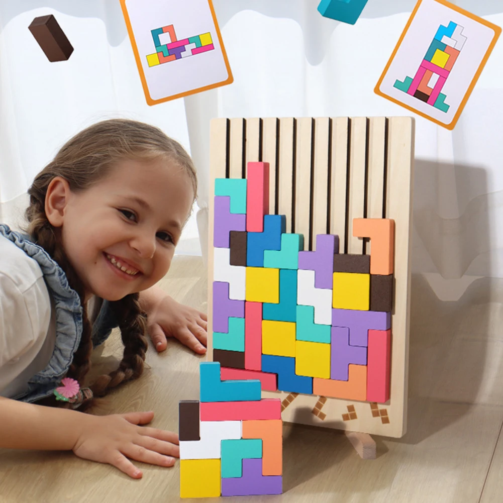 3D 나무 테트리스 퍼즐 - 어린이 교육용 논리적 사고 - Kids Education Level 리뷰 및 가격