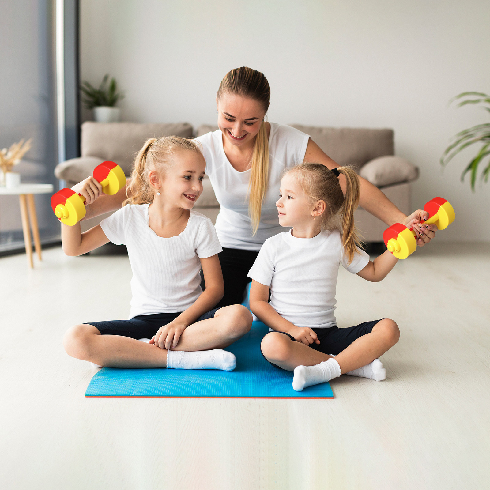 1 쌍 어린이 플라스틱 덤벨 바벨 어린이 피트니스 작은 - Kids Home Education 리뷰 및 가격