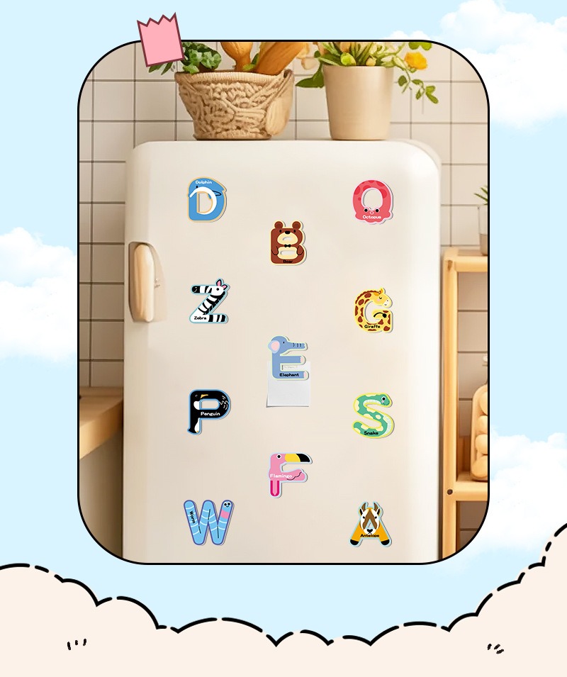 52Pcs 알파벳 자석 냉장고 스티커, 귀여운 만화 동 - Abc Kids Early Education 리뷰 및 가격